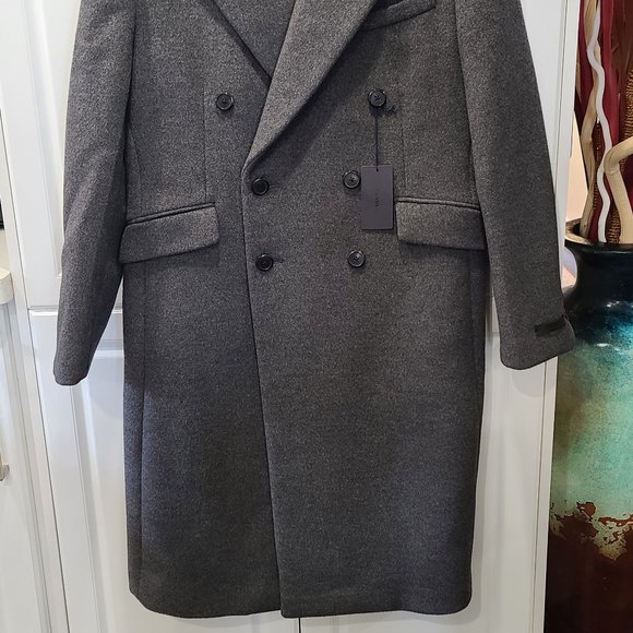 Prada Double-Breasted Wool/Cashmere Blend Coat - Picture 2 of 16